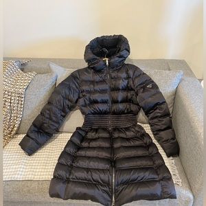 Prada Cinch-Waist puffer down coat